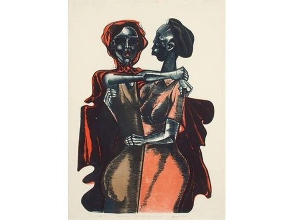 Dumile Feni’s "Dedication to Ruth First and Lilian Ngoyi"—a masterwork of expressive resistance, honoring the sacrifices of anti-apartheid icons through raw visual testimony.